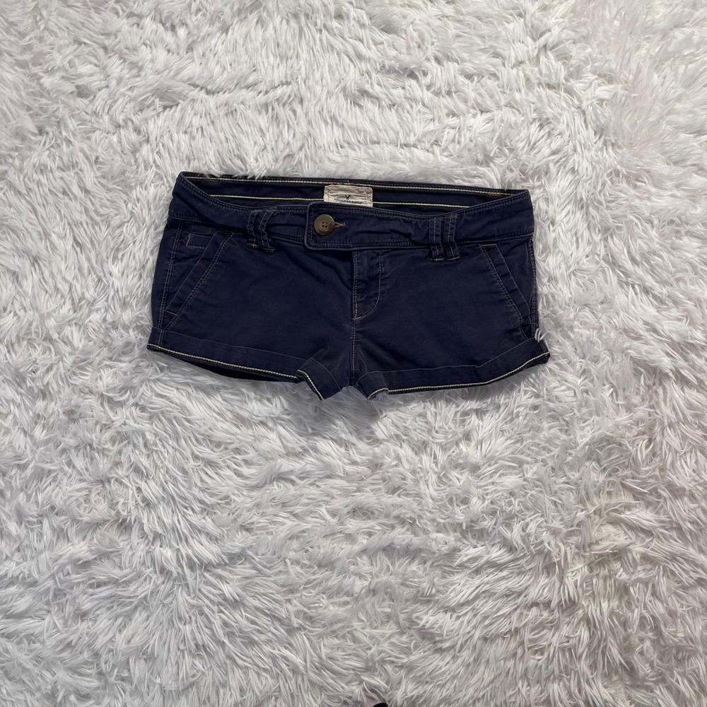 y2k american eagle navy blue cargo mini low rise shorts size 4